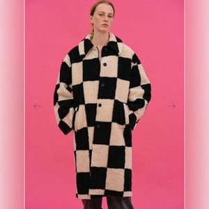 Source Unknown Shearling Check Jacket